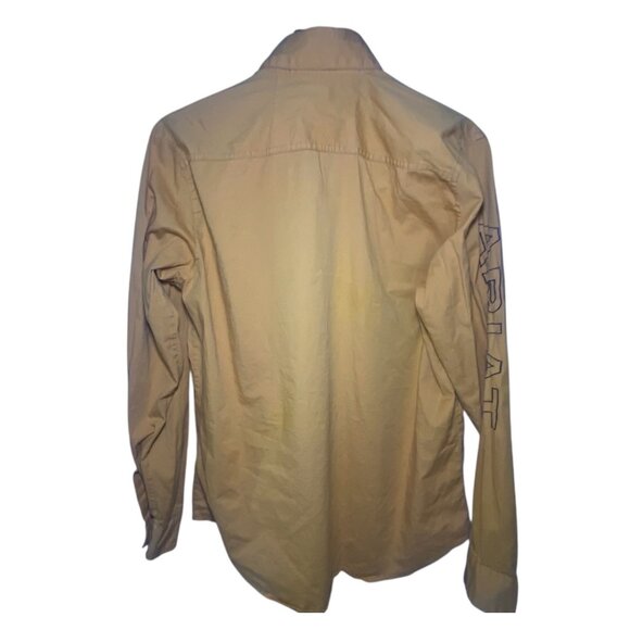 Ariat Mens Mustard Yellow Long Sleeve Button-Down Shirt Size XL Casual Wear - Picture 3 of 6